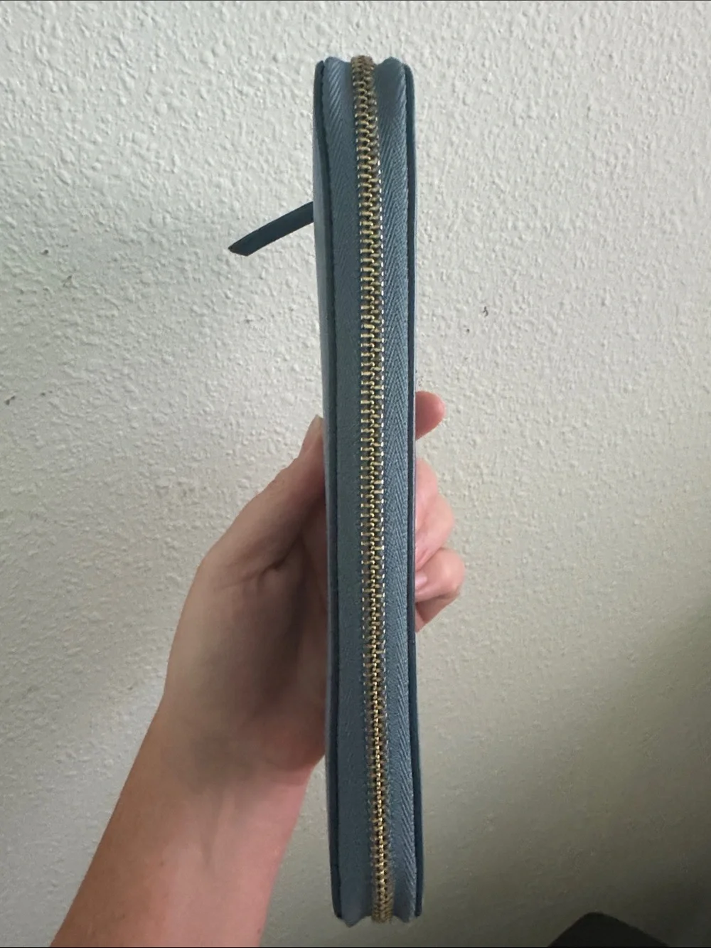 Celine Paris Blue Leather Zip-Around Wallet